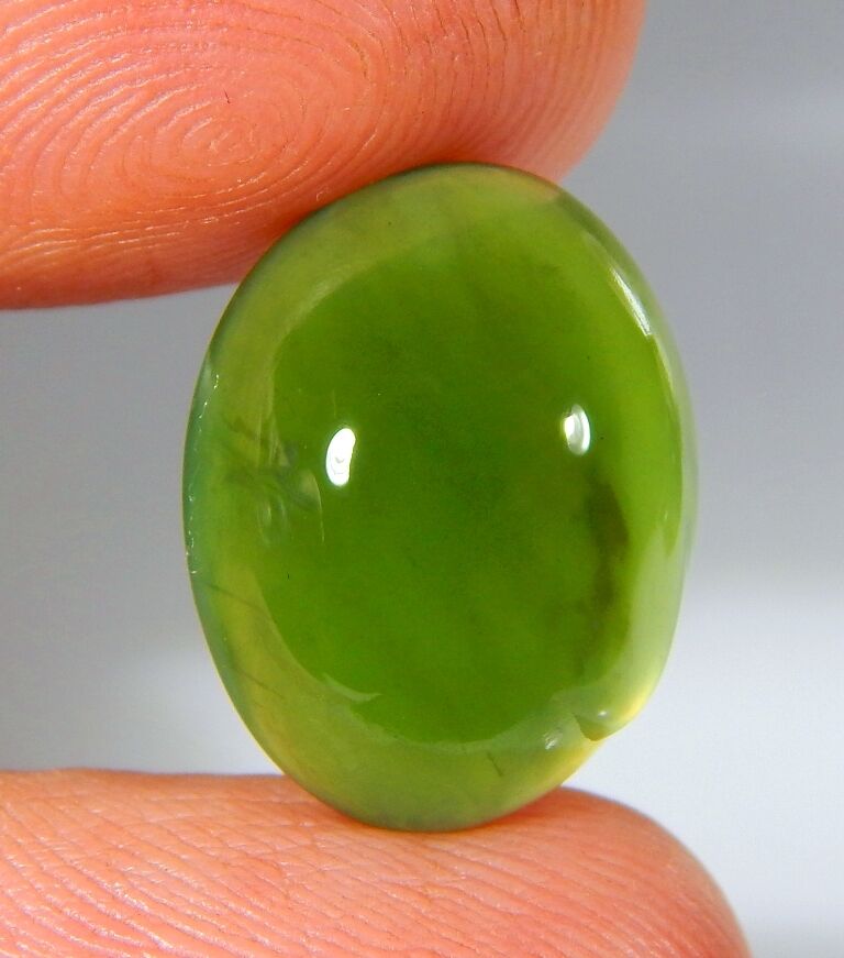 08 Ct Natural Ring Size Deep Green Serpentine  Jade Oval Cabochon  Gemstone A158