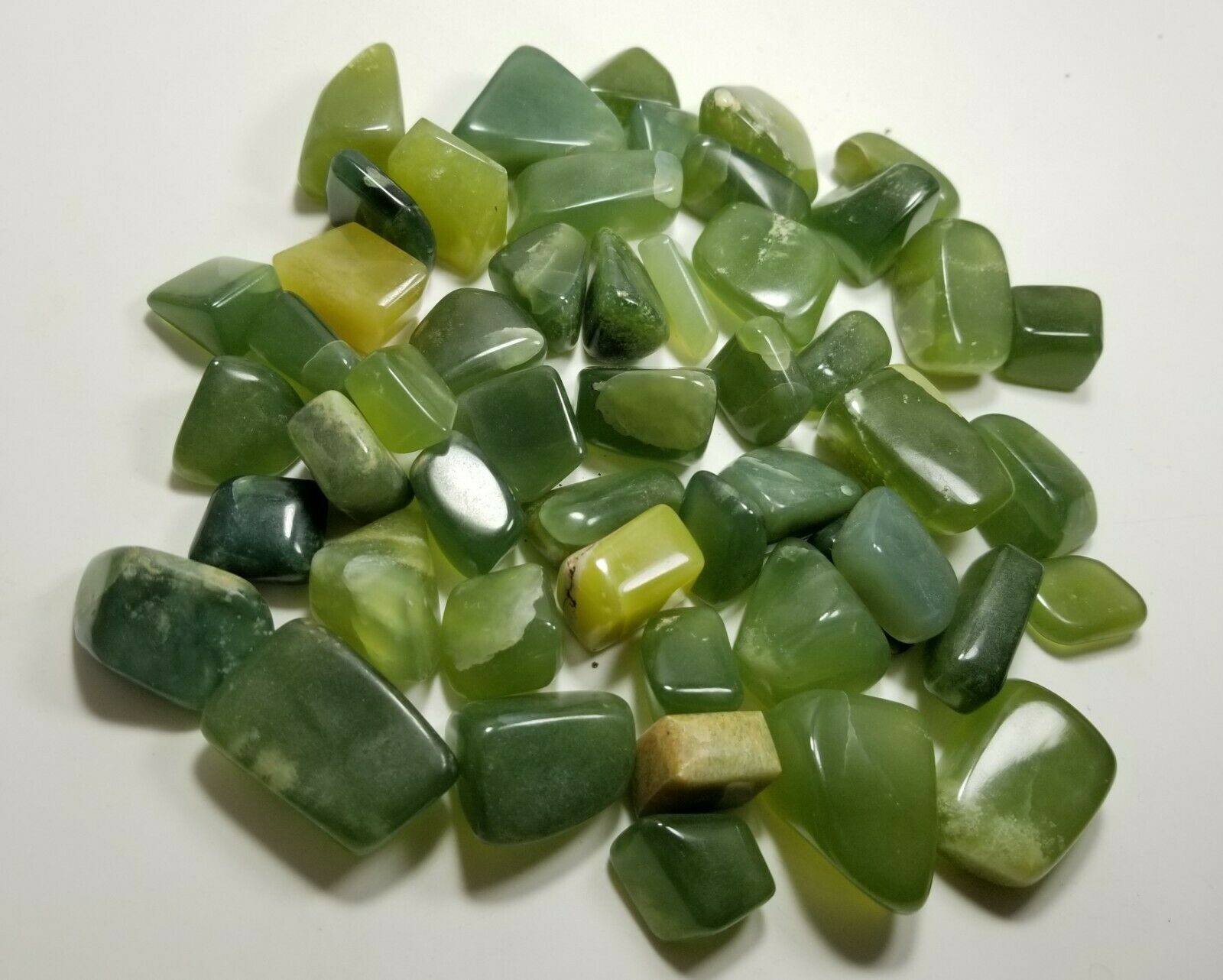 High Grade Green Serpentine Polished Tumblestones 700 Grams