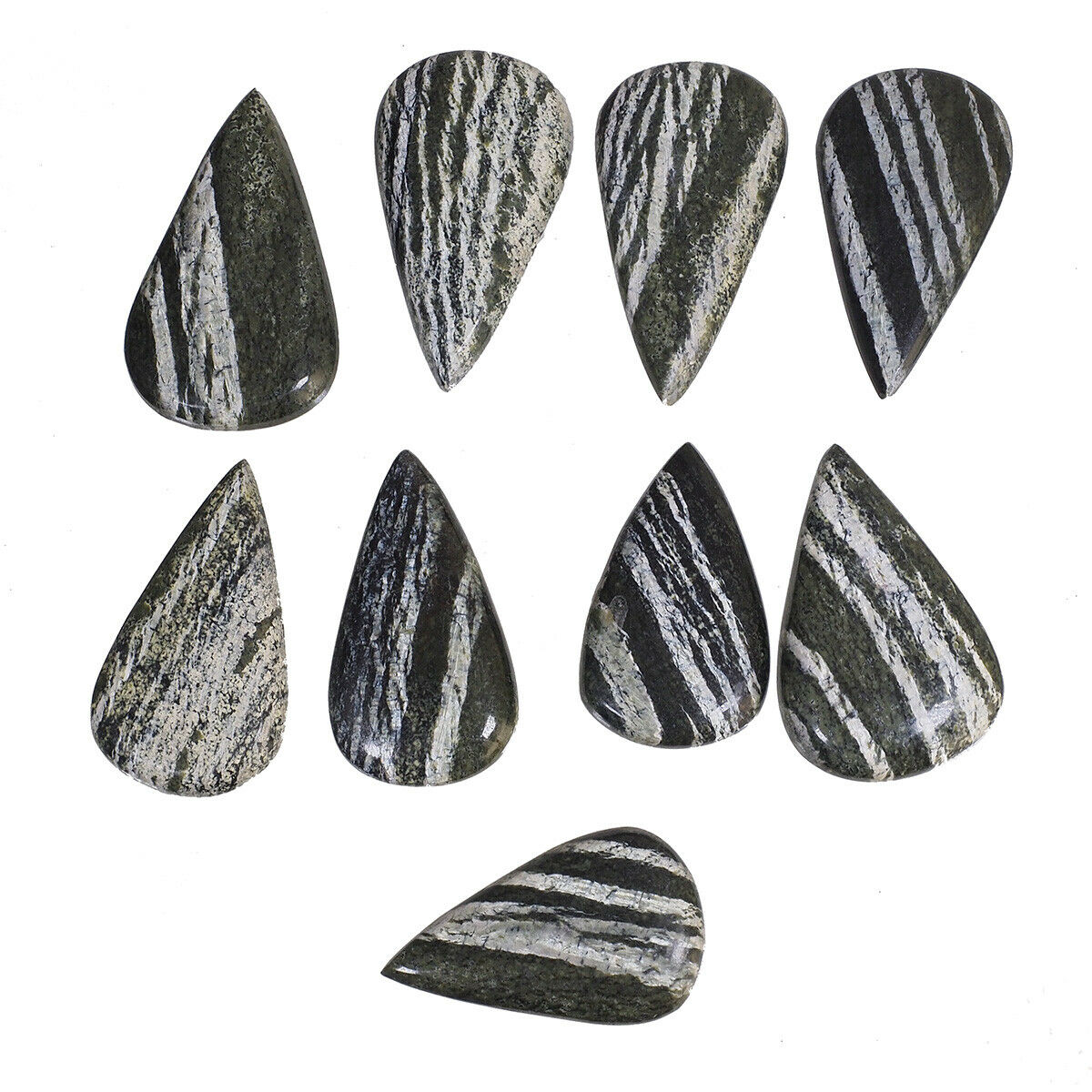 9 Pcs Natural Chrysotile Serpentine Superb Quality 42mm-50mm Cabochon Gemstones