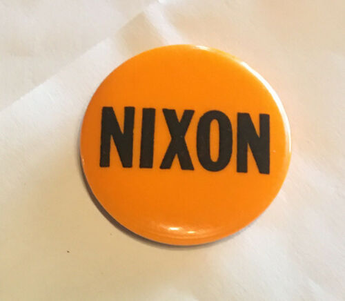 Richard Nixon 1968 Orange Presidential Political Button 1 1/4” Excellent