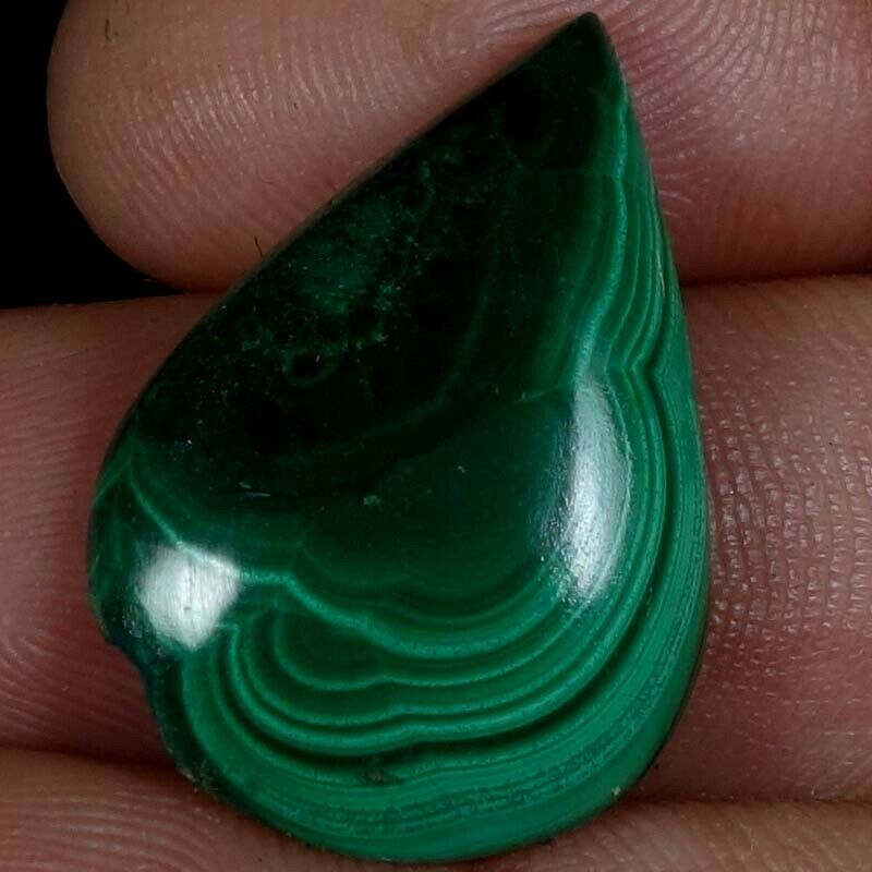 15.20cts.a+ Quality Green Malachite 100% Natural Pear Cabochon Gemstone Md86-97