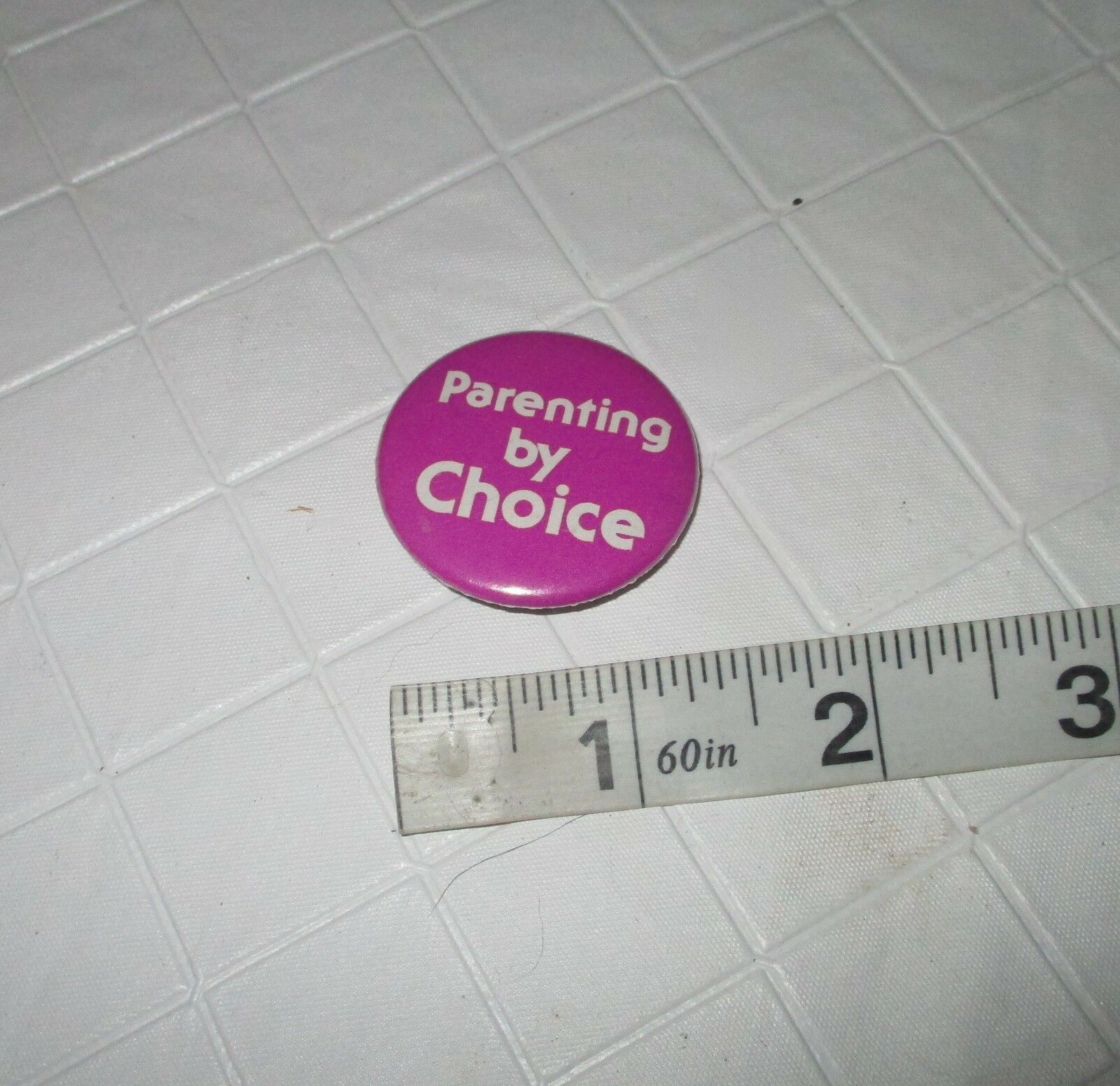 Vintage 70s Feminist Parenting By Choice Purple Pinback Button Gender Equality