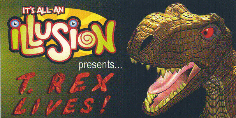 T-rex Lives! It's All An Illusion Jack In The Box Promo 2" X 4" Motion Flip Book