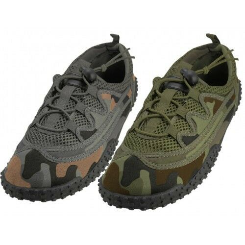 Men's Laced Up Camouflage Water Shoes Aqua Socks For Pool, Beach Size 7 Thru 13