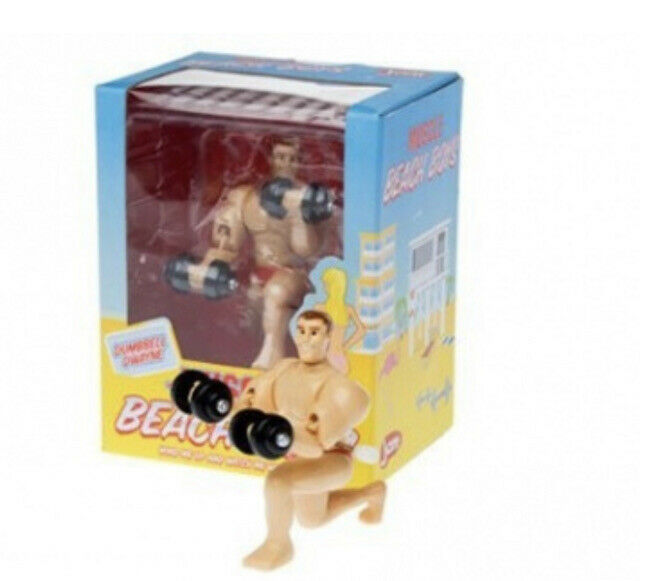 Muscle Beach Boys Dumbell Dwayne Wind Up Toy Gag Gift Boy Toy Nib By Bluw Inc