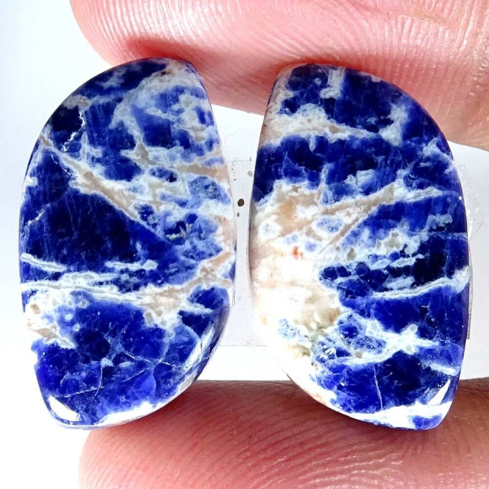 Blue Sodalite Matched Pair Natural Fancy Cab Exclusive Loose Gemstone 22.55cts.