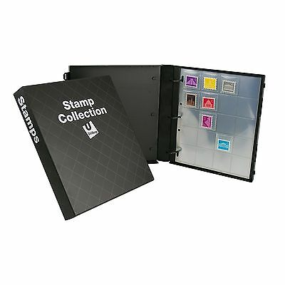 Stamp Collection Binder Kit, 10 Pages Included, Holds 200 Stamps - Black Diamond