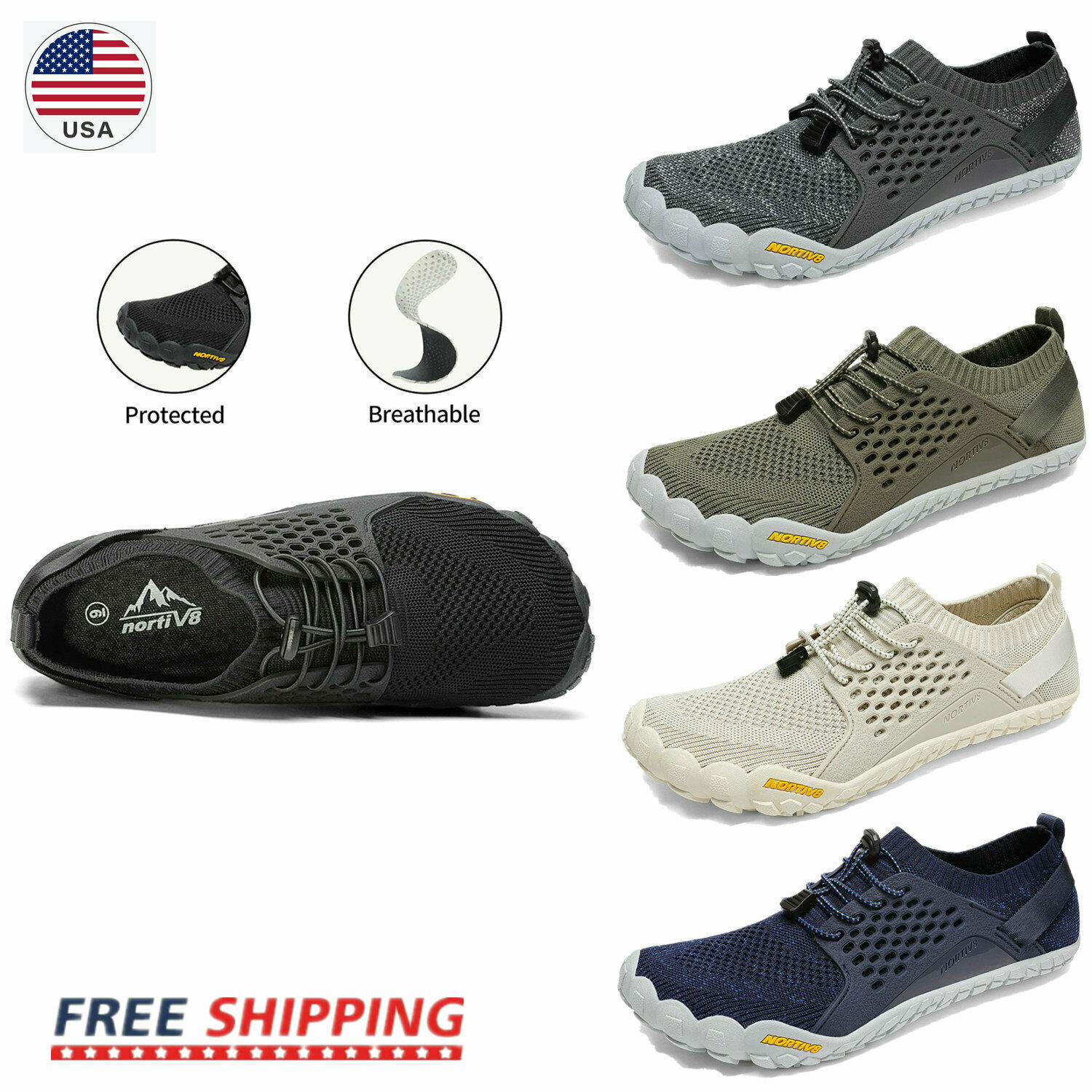 Mens Water Shoes Quick Dry Barefoot For Swim Diving Surf Aqua Sport Beach Shoes