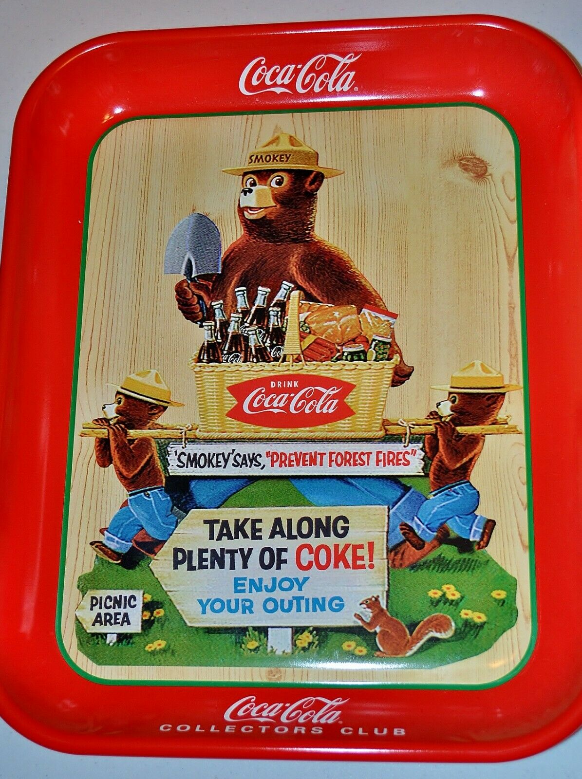 Smokey Bear Coca Cola Collectors Tin Tray, 1997 Convention Coca Cola Collectors
