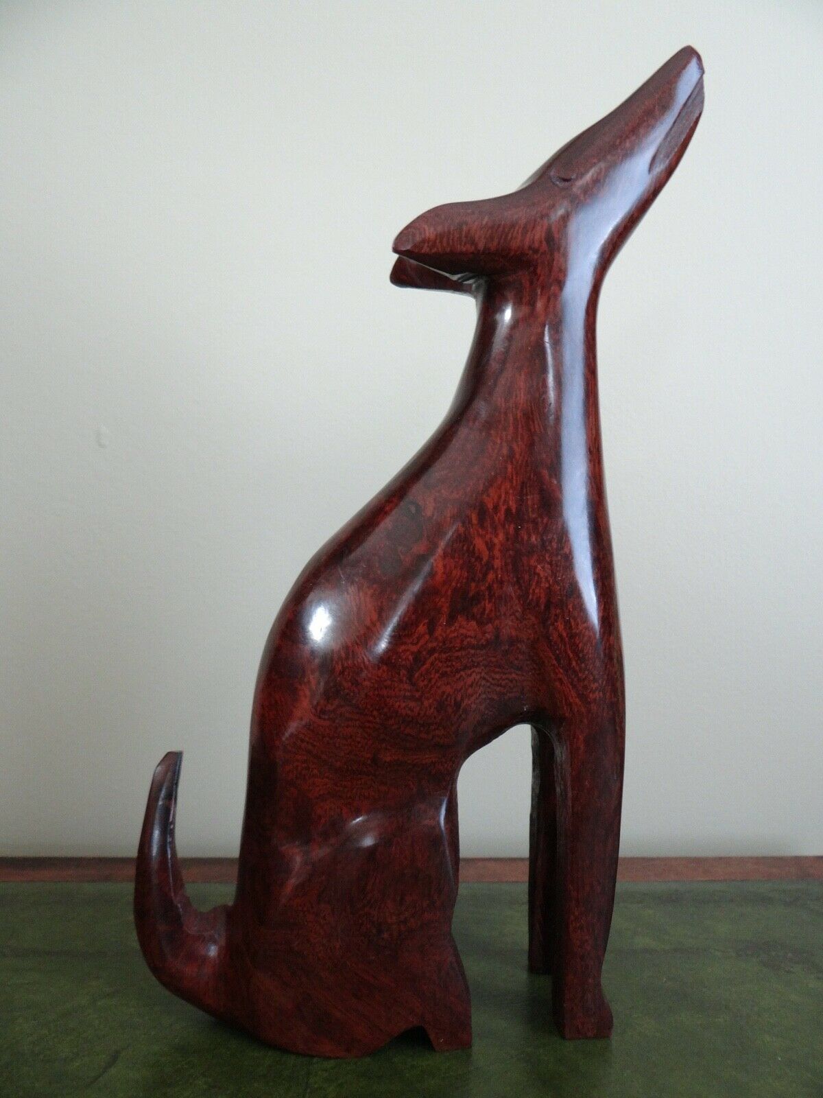 Carved Ironwood Coyote Animal Figurine 10" Tall 5 1/4" Wide