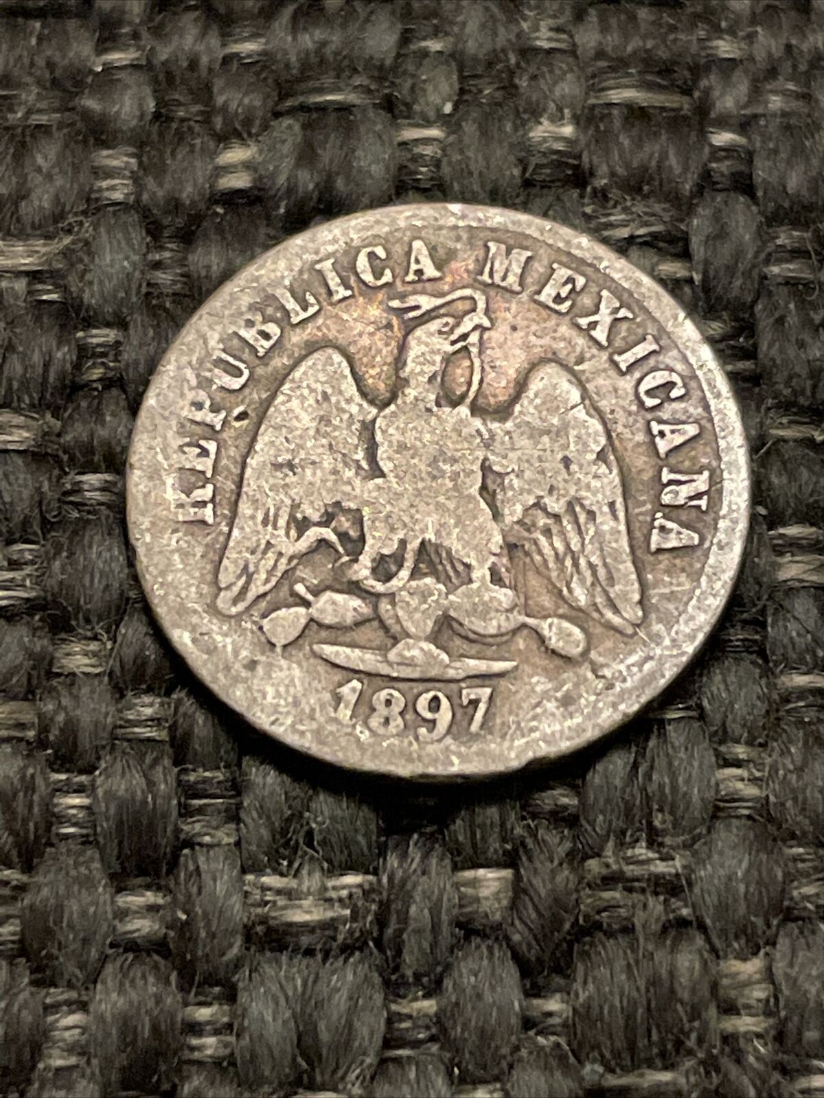 1897 Mo M Mexico 10 Centavos Silver Coin