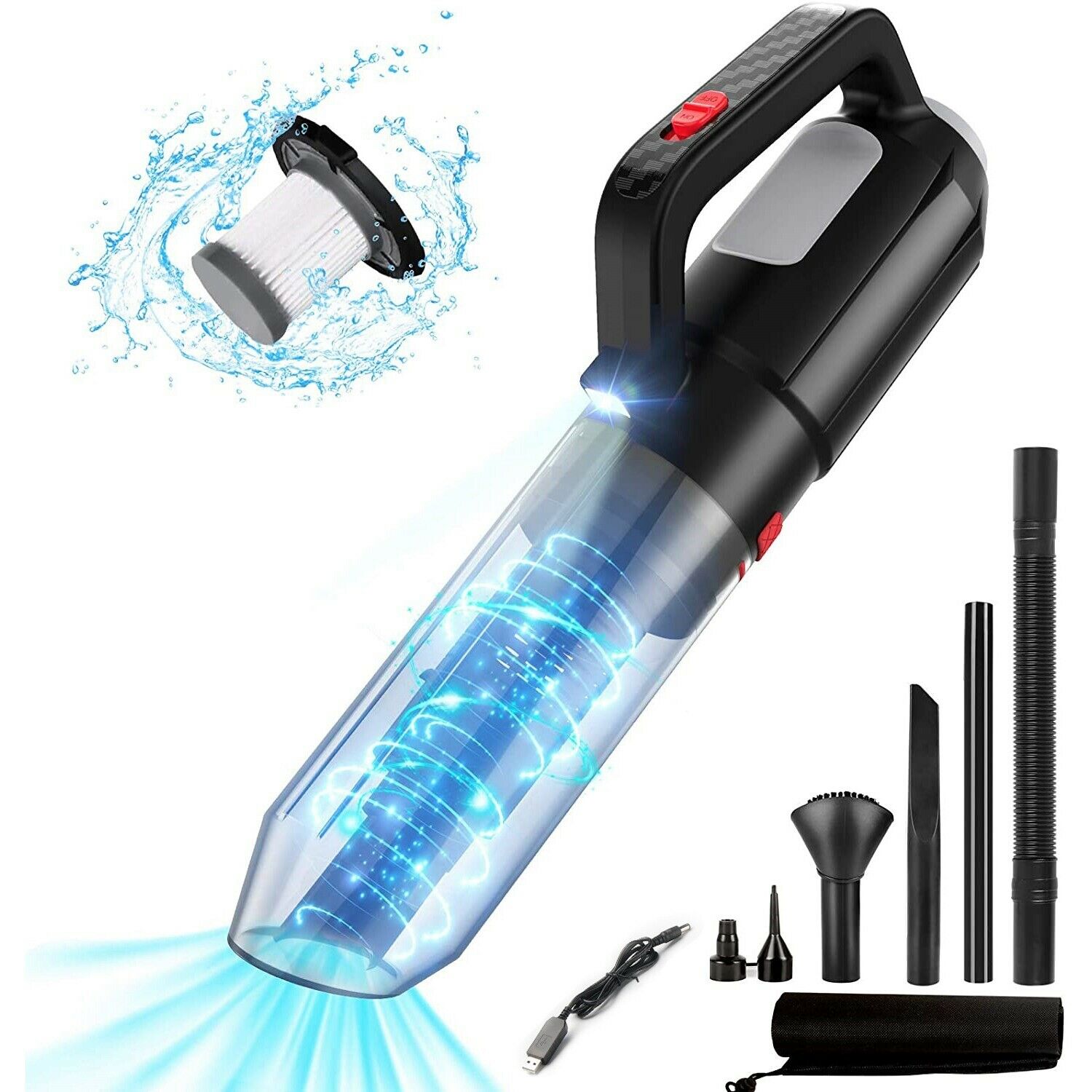 Handheld Vacuum Cordless, Portable Vacuum Cleaner 7000pa Powerful Cyclonic Sucti