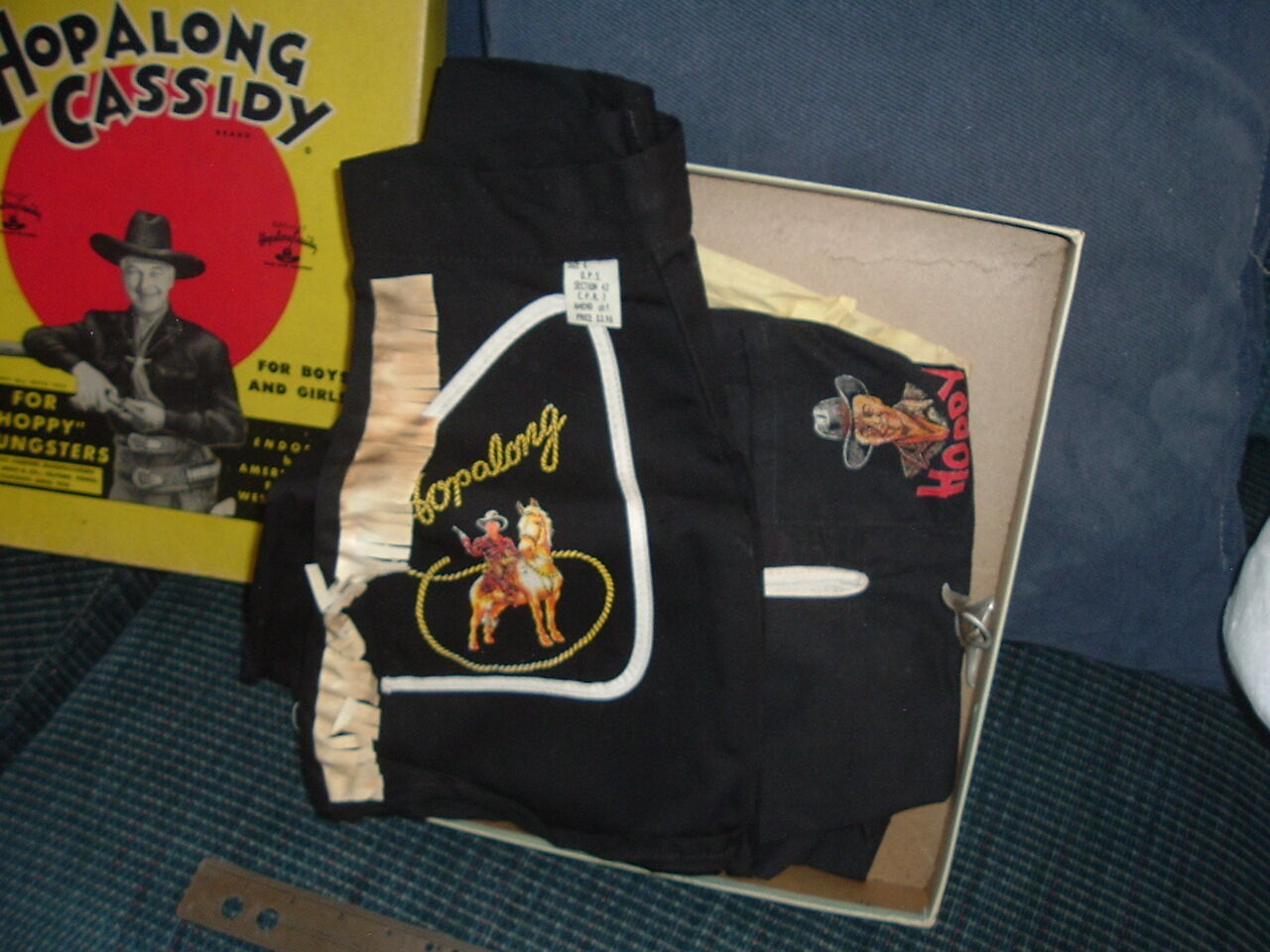 1950 Hopalong Cassidy Costume Play Outfit New In Box For Youngsters Hoppy