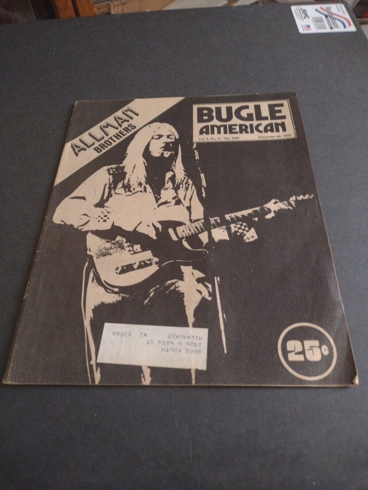 Bugle American Hippie  /allman Brothers Band November 1975 Kinks,freak Brothers