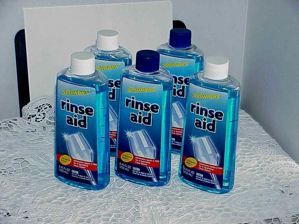 5 Dishwasher Rinse Aid Agent & Drying Agent Finishing Dry No Spots 8.45 Oz / Usa