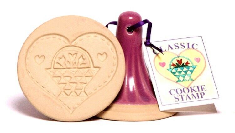 Brown Bag Designs Quilted Basket Heart 3" Cookie Stamp
