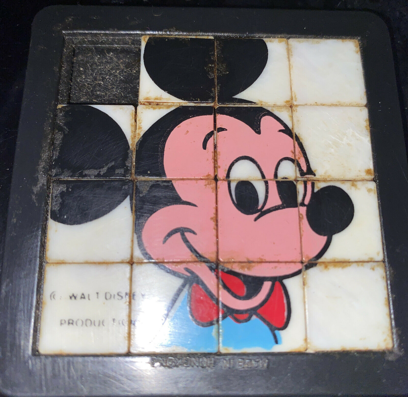 Rare Walt Disney Productions Mickey Mouse  Plastic Game-puzzle-hong Kong