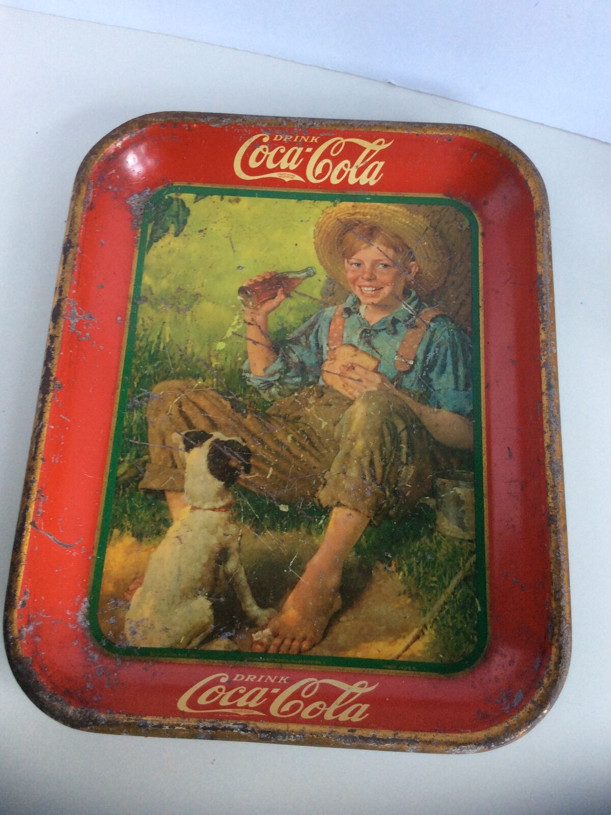 Coca-cola Original Barefoot Boy American Art Works 1931 Coke Tray
