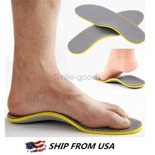 Pair Orthotic Insoles For Plantar Fasciitis Flat Feet Arch Support Shoe Insert