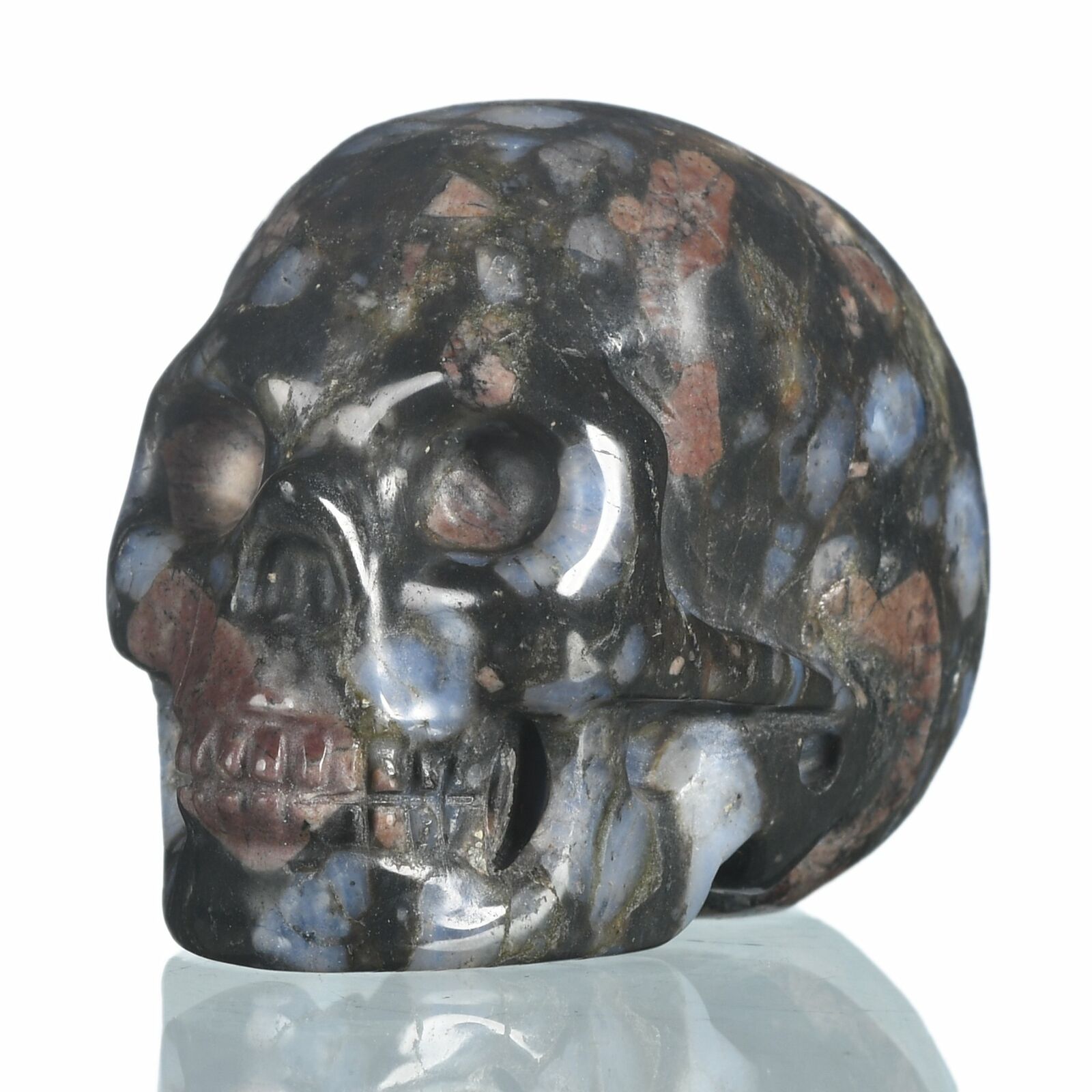 1.93"natural Llanlite Carved Skull Metaphysic Healing Power #33s92