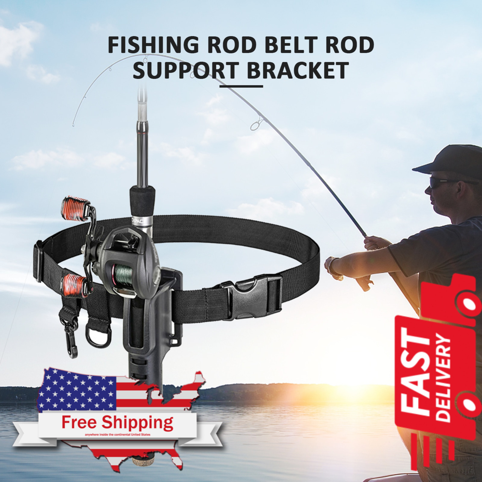 New Adjustable Waist Belt Fishing Supplies Fishing Rod Belly Support Stand Up