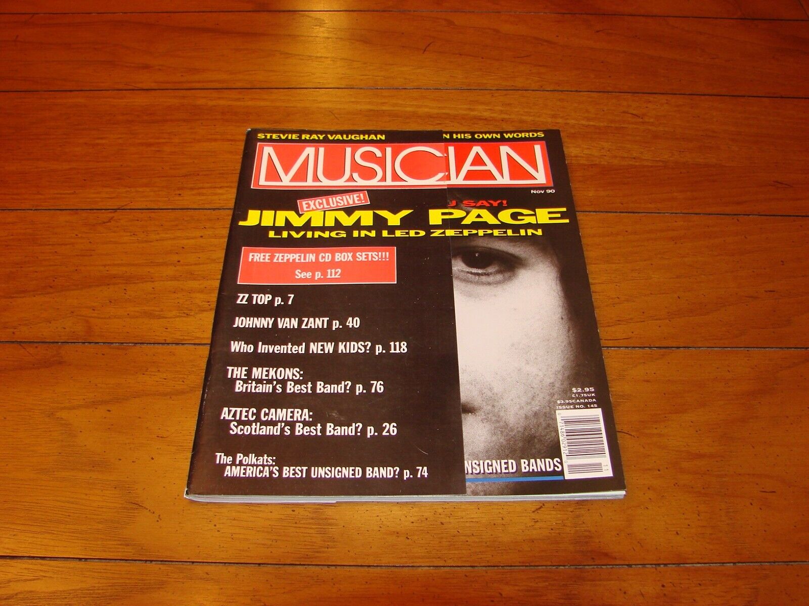 Musician Magazine  November 1990  Jimmy Page, Stevie Ray Vaughan  Mint