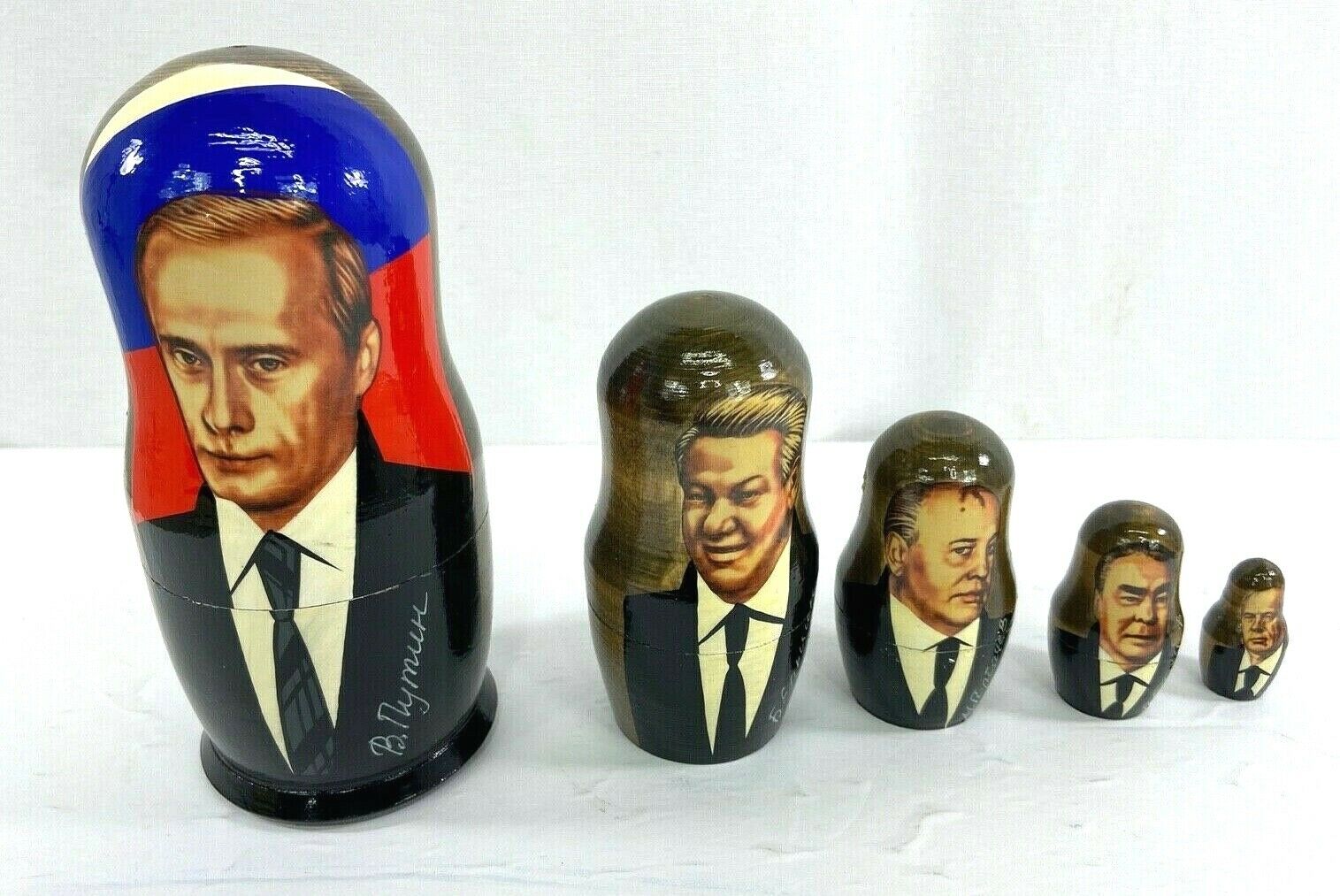 Russian Political Leaders Wood Nesting Dolls