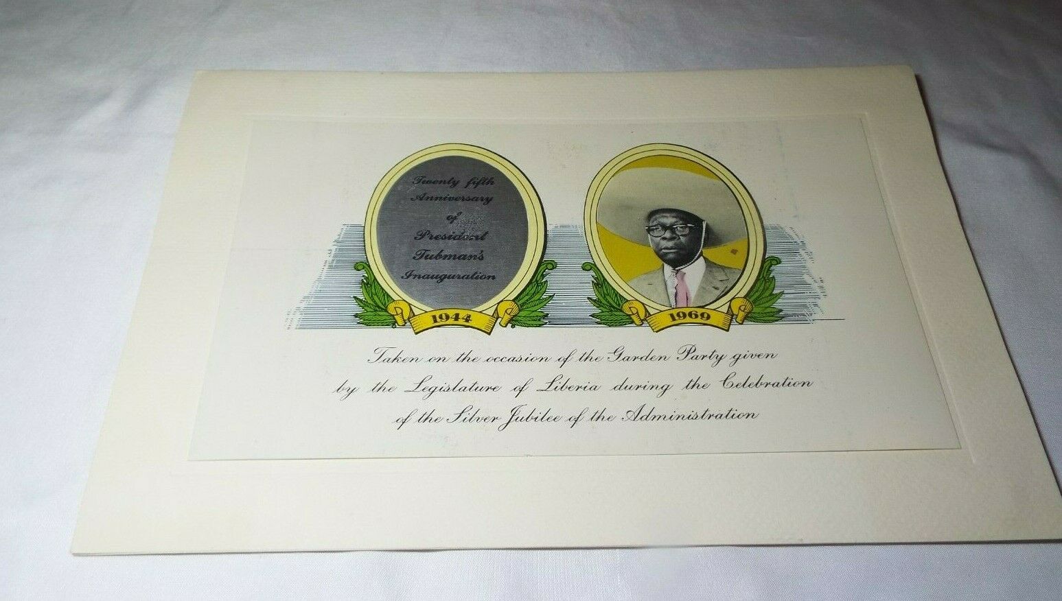 Rare 1970 Liberia President William Tubman 25th Anniversary Christmas Card Read!
