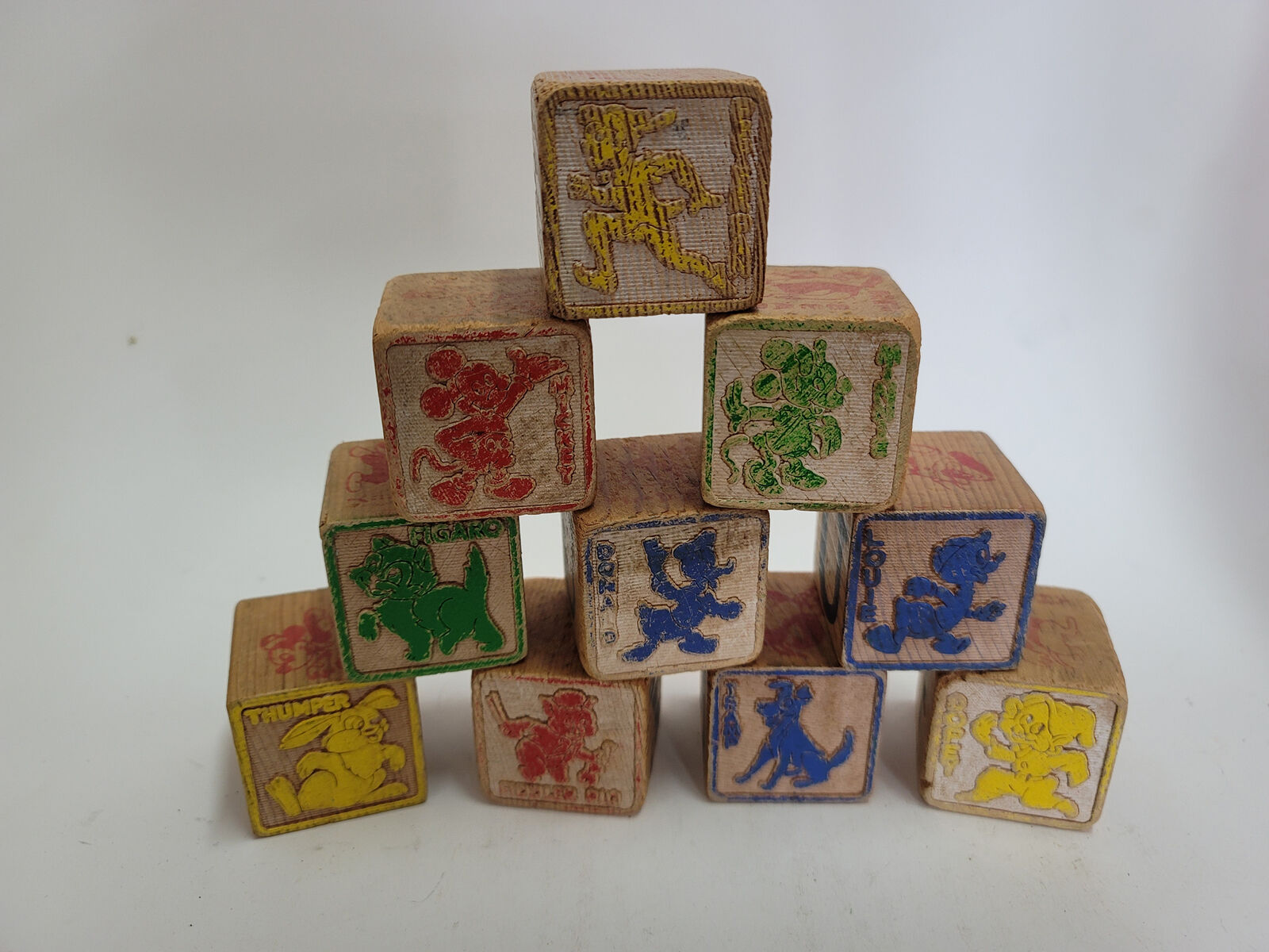 Set Of 10 Vintage Disney Wooden Alphabet Abc Blocks
