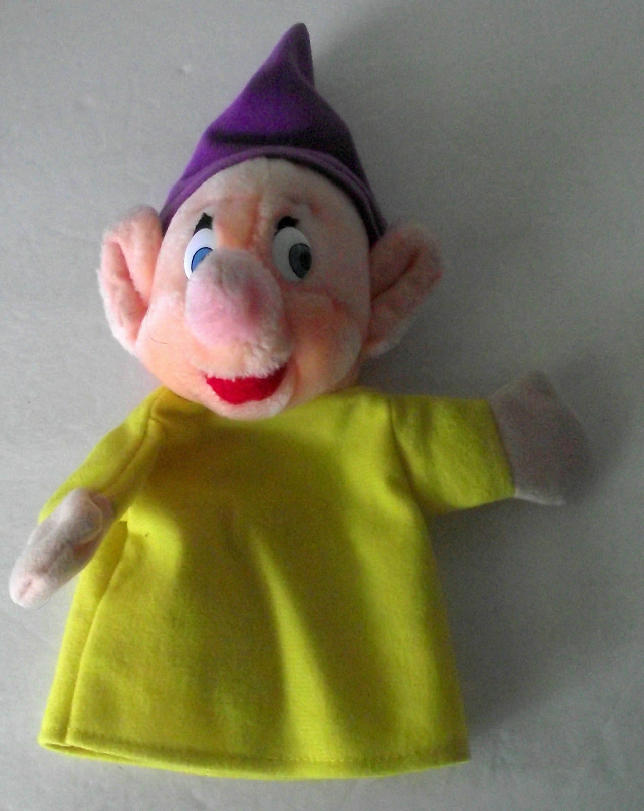 Snow White Vintage Dopey Hand Puppet Seven Dwarfs Plush Walt Disney World Wdw